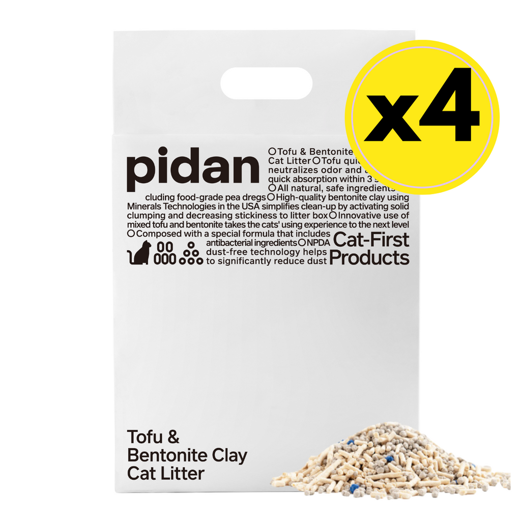 pidan Cat Litter Tofu & Bentonite | 2.4kg per Bag - 4 Bag Bundle | PD1605M1X4E