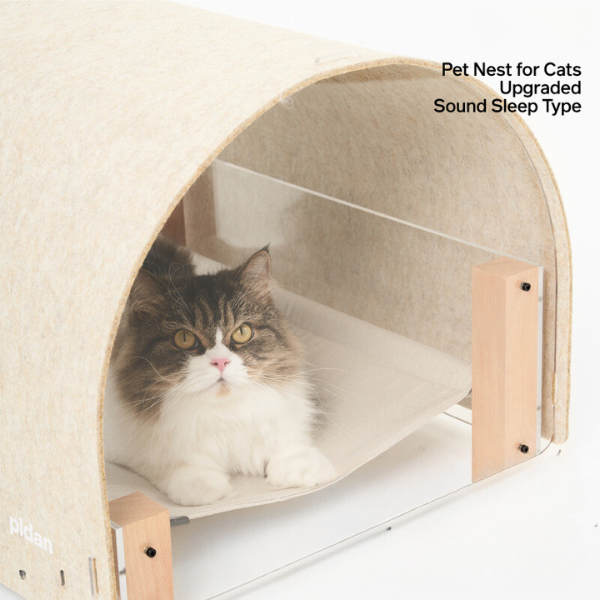 pidan Acrylic Cat Haven with Integrated Scratch Board and Felt-Covered Round Arch Roof | PD2018T2